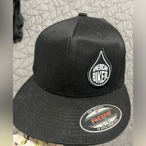 NEW American Biker Flexfit Black Hat